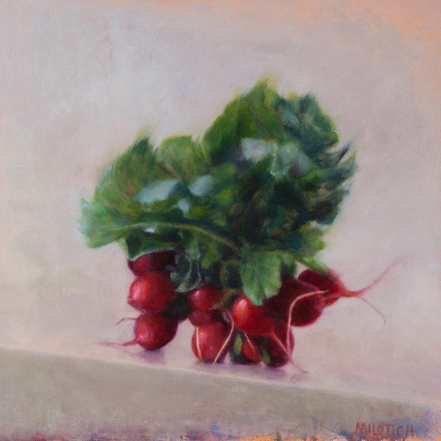 Radishes, an original oil painting by Ute Milotich